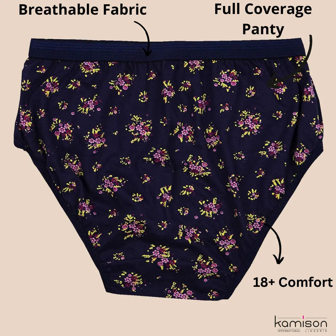 Ladies Underwear : 100% Cotton Panties for Women's or Girls (Pack of 4)