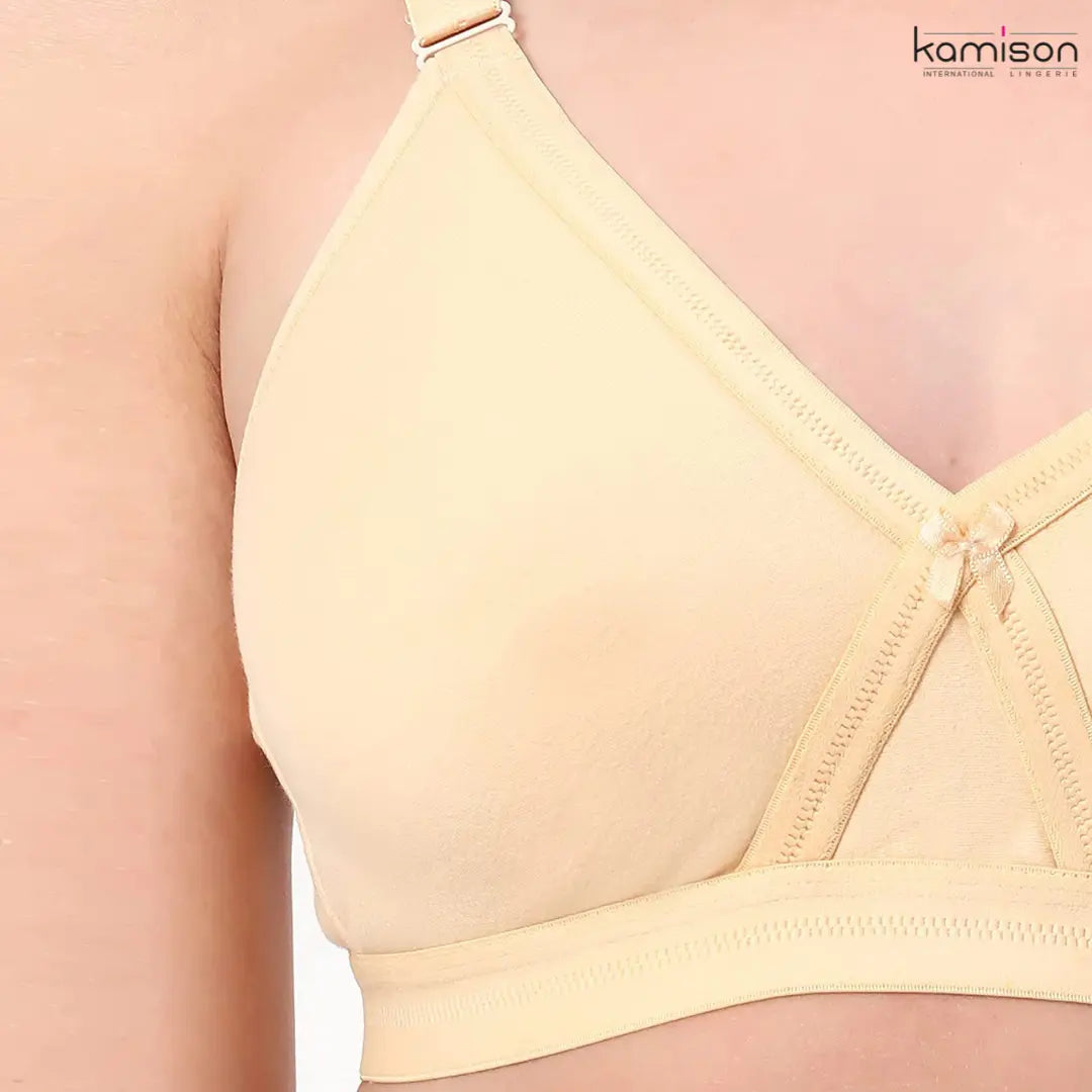Full Coverage X-Frame Heavy Bust Everyday Cotton Bra| Double Layer| Non Padded | Seamless Tshirt Bra (Pack of 2 )