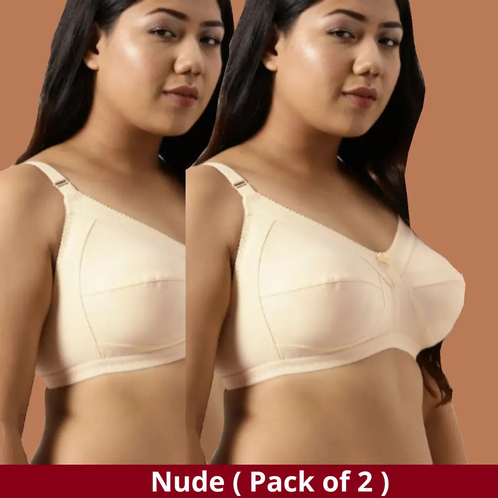 Full Coverage Minimizer Bra | Non Padded | B C D Cup Sizes | 3 Hook Bra (Pack of 2)