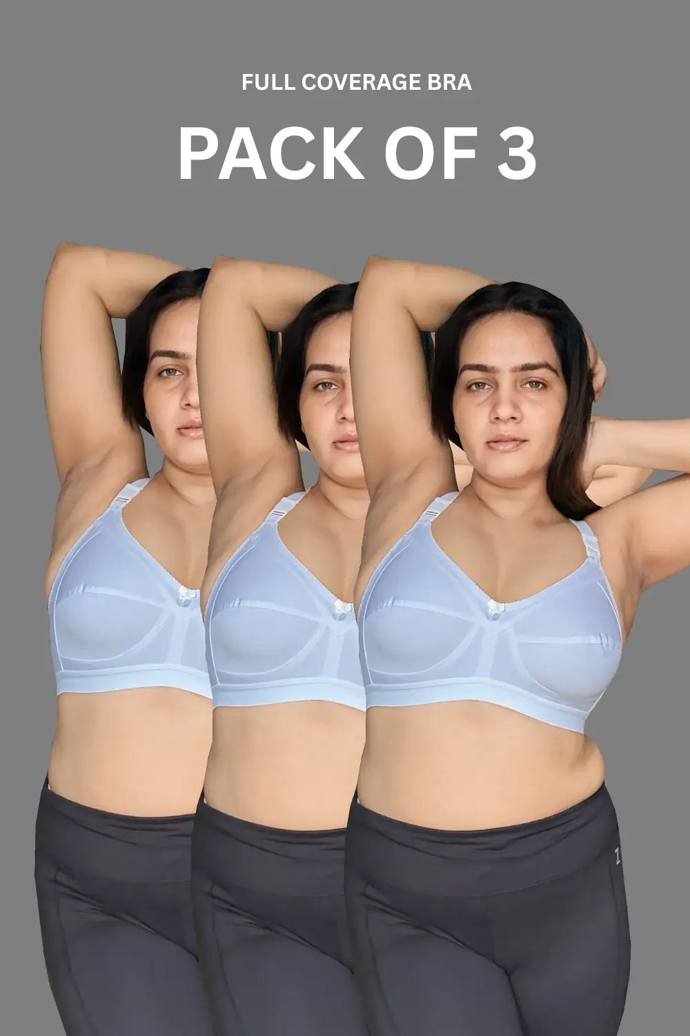 Full Coverage Bestseller Minimizer M Frame Single Layer Bra ( Pack of 3 )