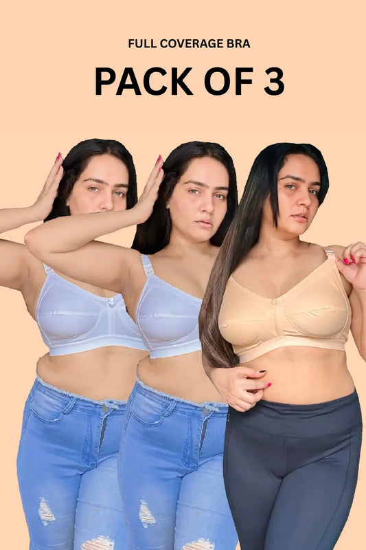 Full Coverage Bestseller Minimizer M Frame Single Layer Bra ( Pack of 3 )