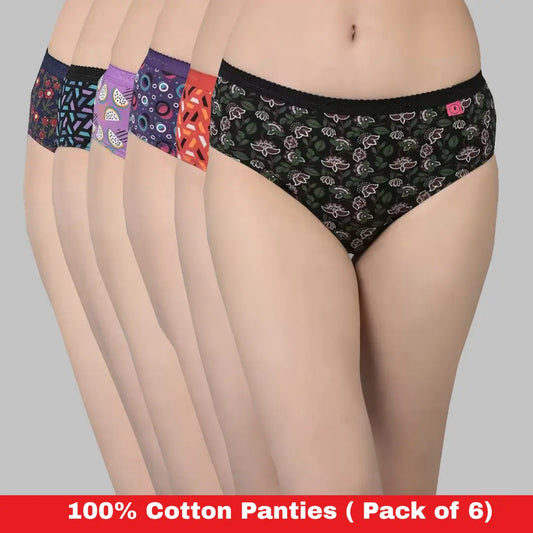 Women’s Panties 100% Cotton Underwear for women (Pack of 6)