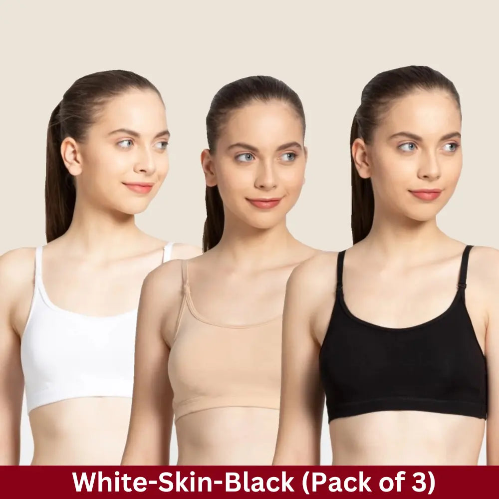 Regular Daily Wear White Black Hosiery Bra - 2 pcs, Lingerie, Bra Free  Delivery India.
