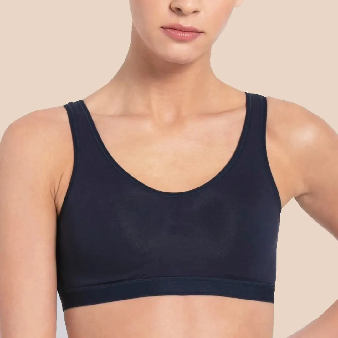 Sports Bra for Girls and Women |Full Coverage | Broad Strap | Non-Padded | Biowash Fabric (Pack of 2)