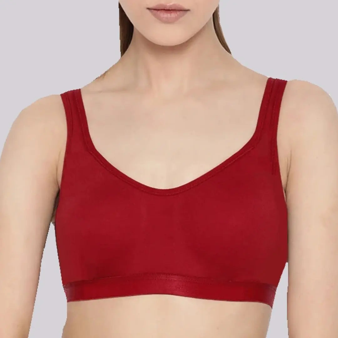 Sports Bra for Girls and Women |Full Coverage | Broad Strap | Non-Padded | Biowash Fabric (Pack of 2)