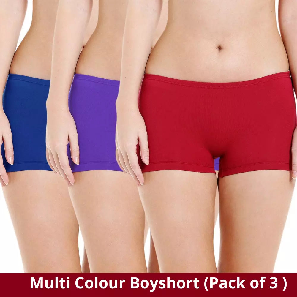 4 Pack Seamless Women Boyshorts Panties Underwear Low-Rise Boxer Shorts  Panty 