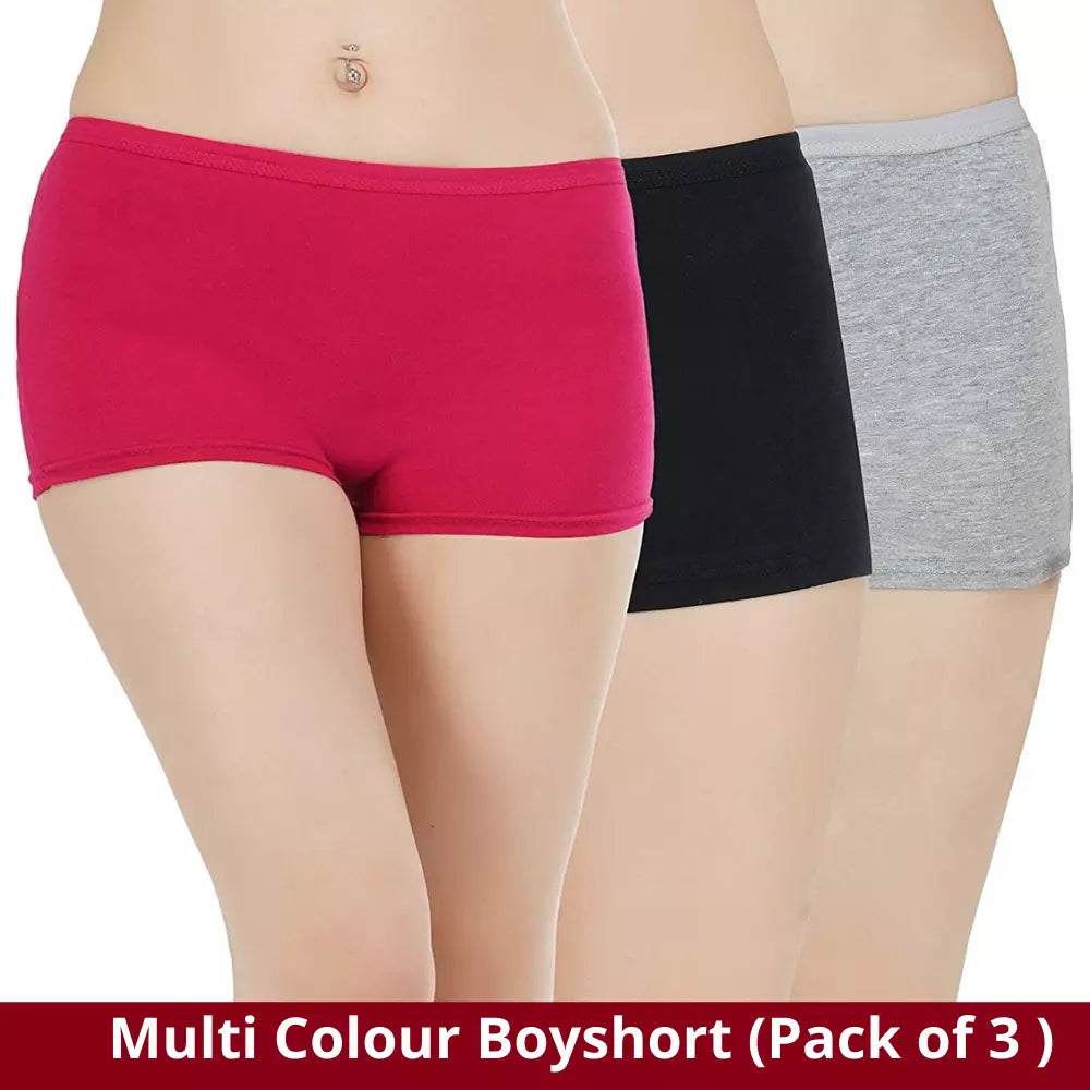 Comfort Choice Women's Plus Size Women's Boyshort Panty 3-Pack