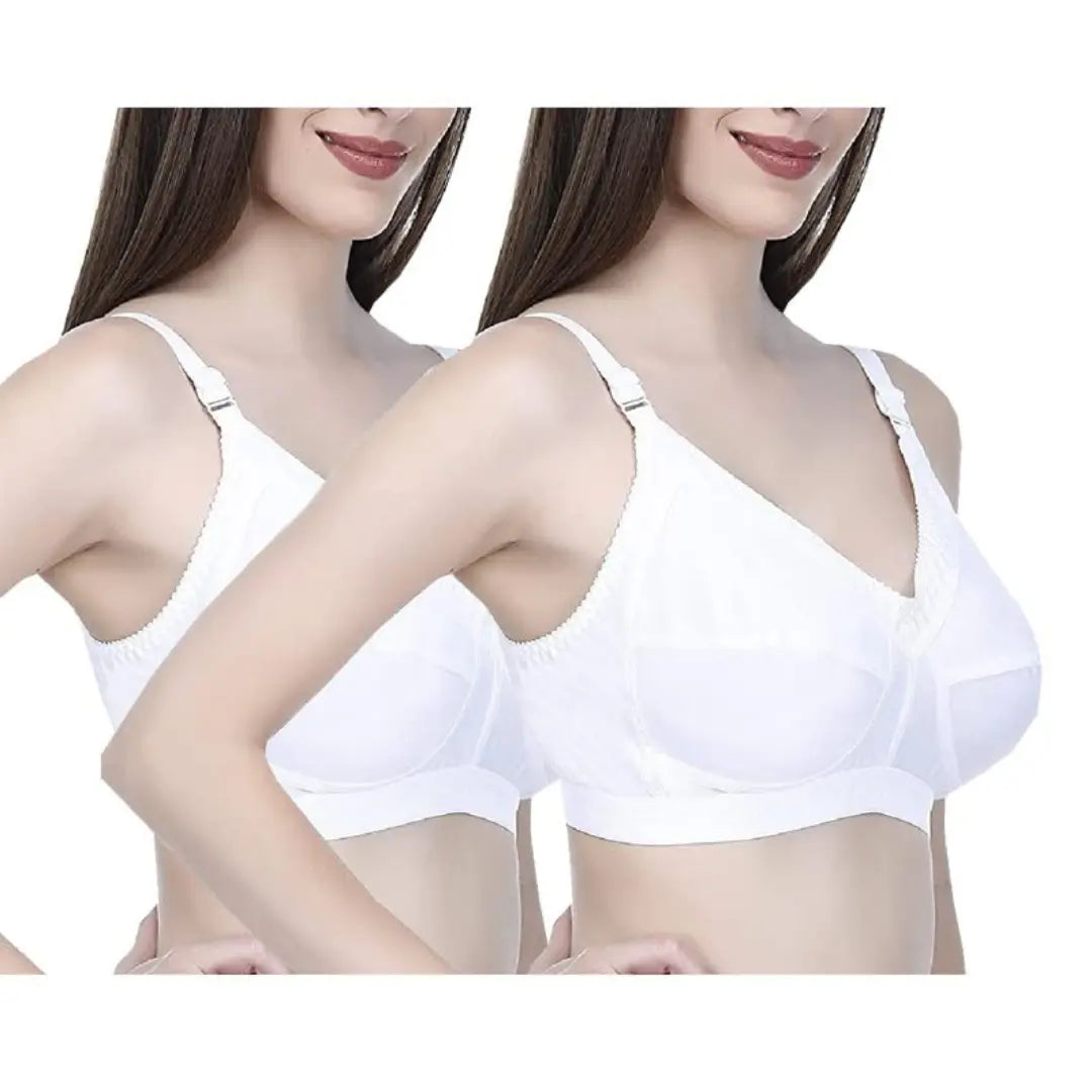 Full Coverage Minimizer Bra Non Padded White Nude Bra (Pack of 2)