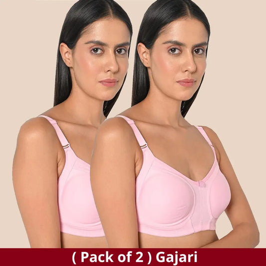 Full Coverage Minimizer combo Bra- Non Padded - Double Layer Pink Bra (Pack of 2)