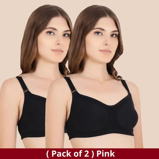 Full Coverage Minimizer combo Bra- Non Padded - Double Layer Black Bra (Pack of 2)