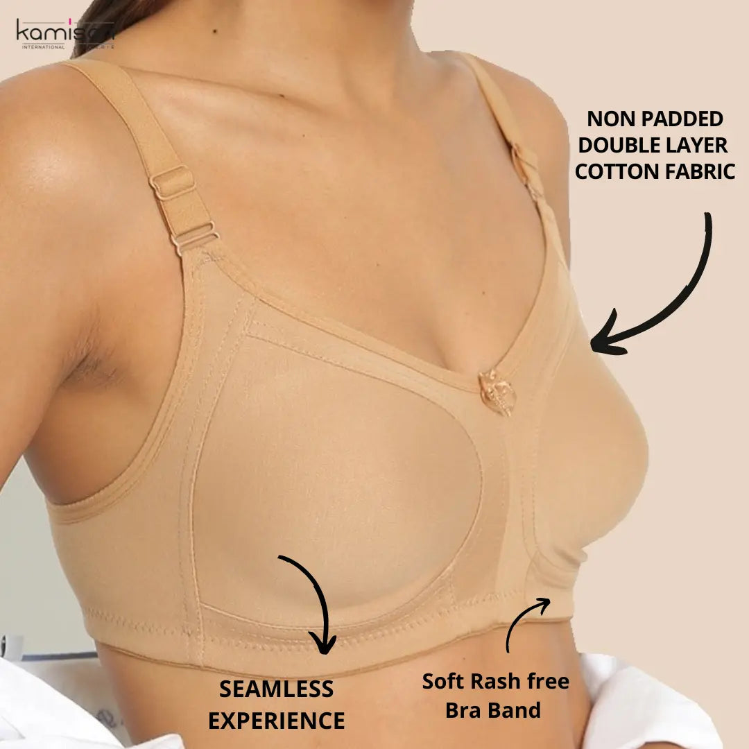 Full Coverage Minimizer combo Bra- Non Padded - Double Layer Skin Bra (Pack of 2)