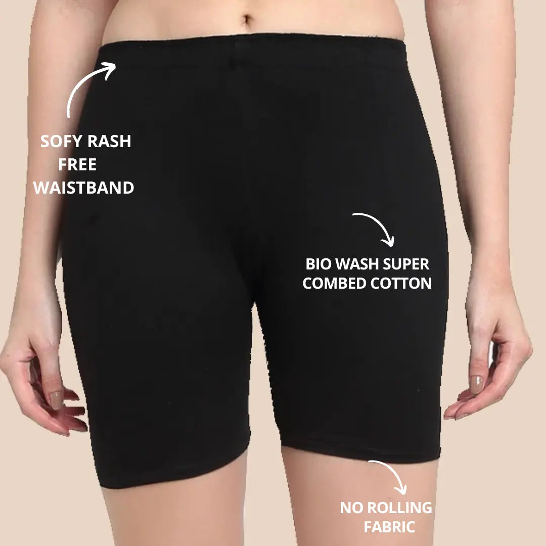 Cycling Shorts for Girls or Women 3X Softer Fabric (Pack of 2)