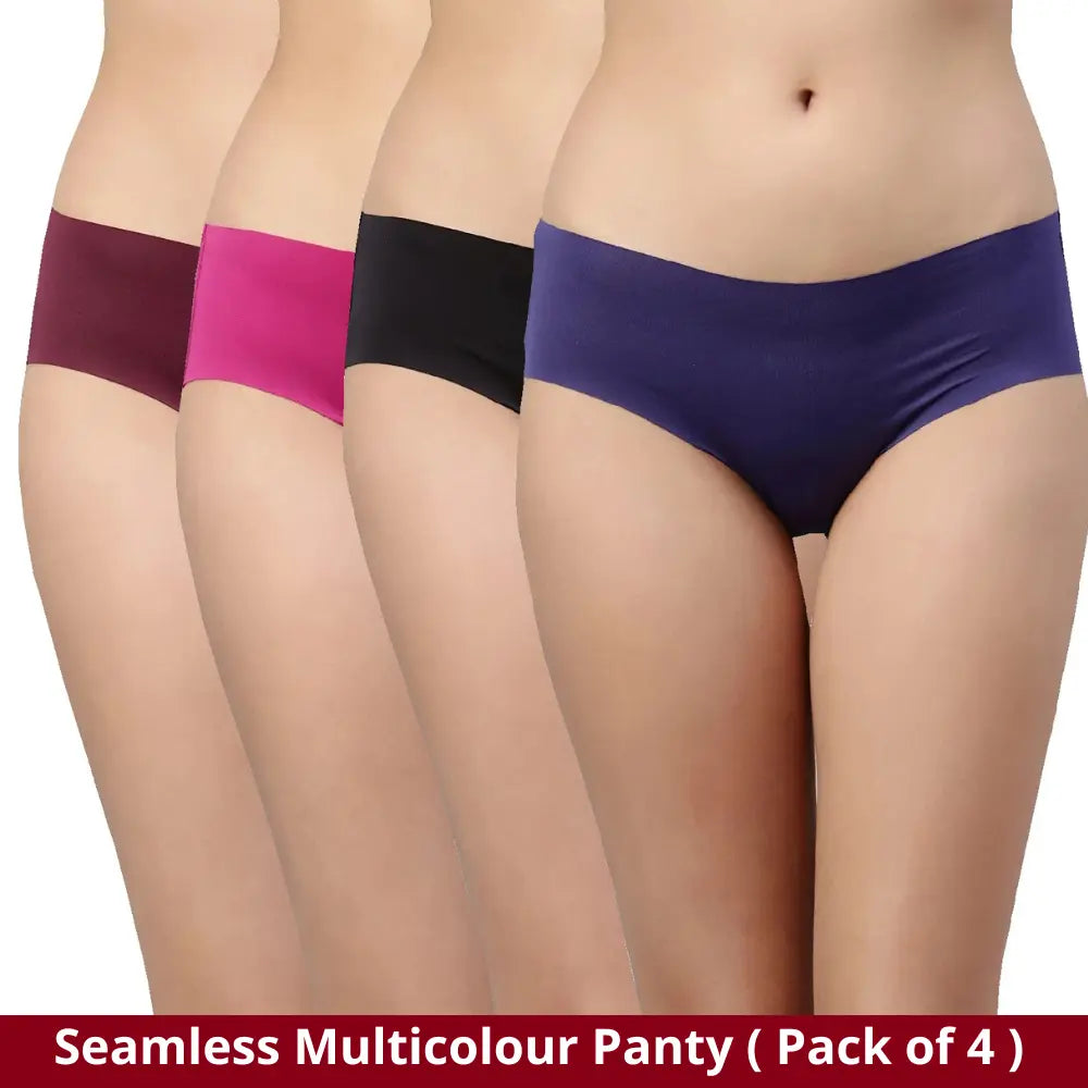 Seamless Panty Cotton No Panty Lines Bikini Brief Combo (Pack of 4)