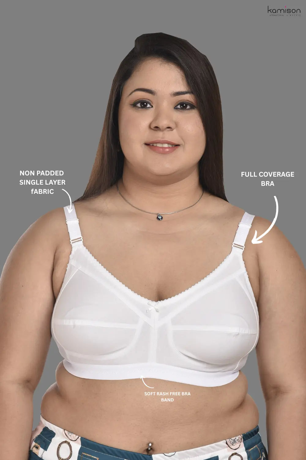 Full Coverage Minimizer Bra Non Padded White Nude Bra (Pack of 3)