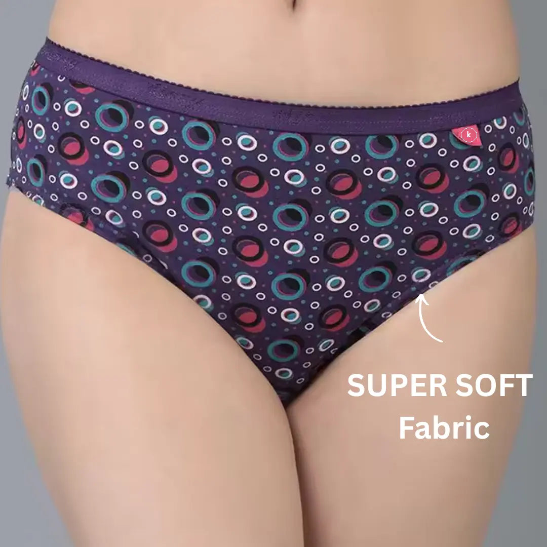 Ladies Underwear : 100% Cotton Panties for Women's or Girls (Pack of 6)