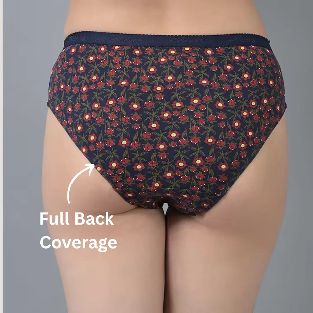 Ladies Underwear : 100% Cotton Panties for Women's or Girls (Pack of 6)