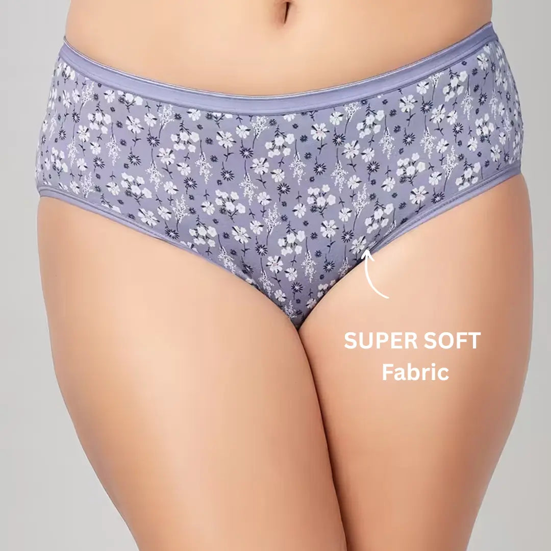 Cotton Panty Set for Women Combo | Pack of 6 | S - 4XL Size | 3 Multi Print Panty