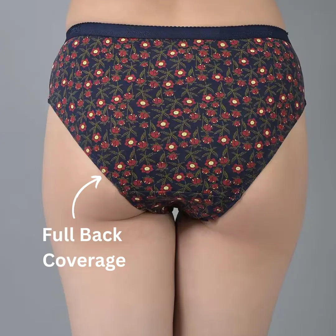 Cotton Panty Set for Women Combo | Pack of 6 | S - 4XL Size | 3 Multi Print Panty