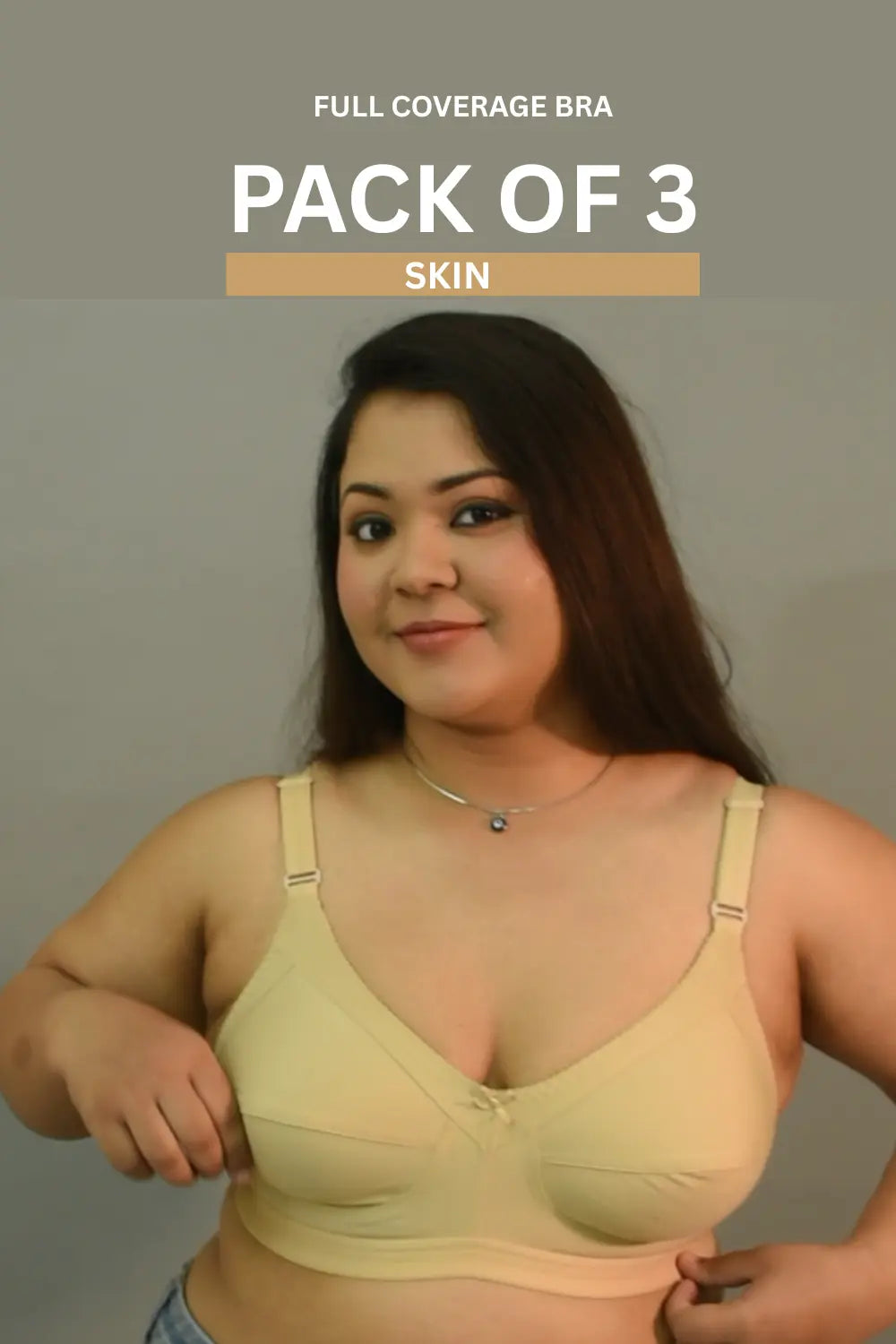 Full Coverage Plus Size Minimizer Bra Non Padded White Bra (Pack of 3)