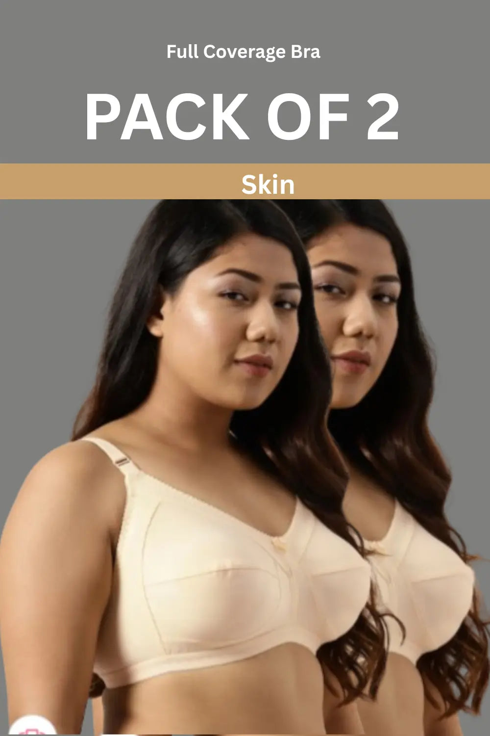 Full Coverage Minimizer Bra | Non Padded | B C D Cup Sizes | 3 Hook Bra ( Pack of 2 )