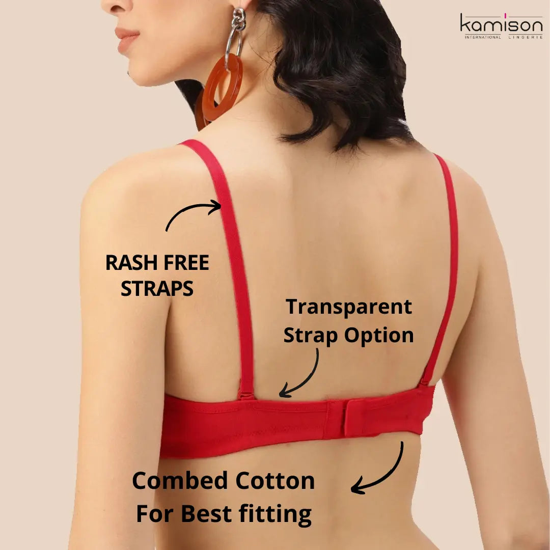 Cotton Bra Non padded stachble strap comfertable non padded pure cotton bra  for girls &women