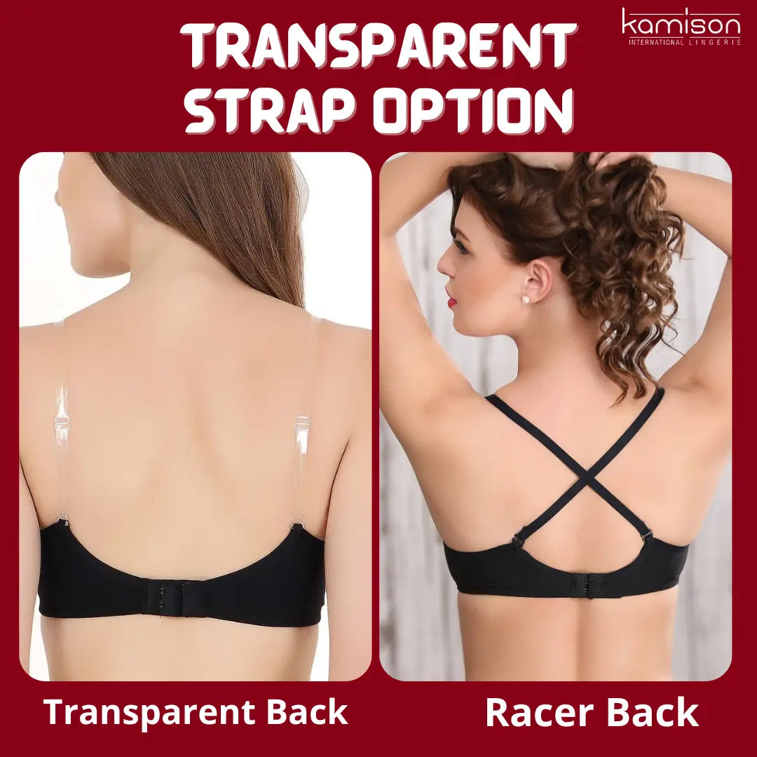 Transparent Strap Backless Bra Women Non Padded Bra