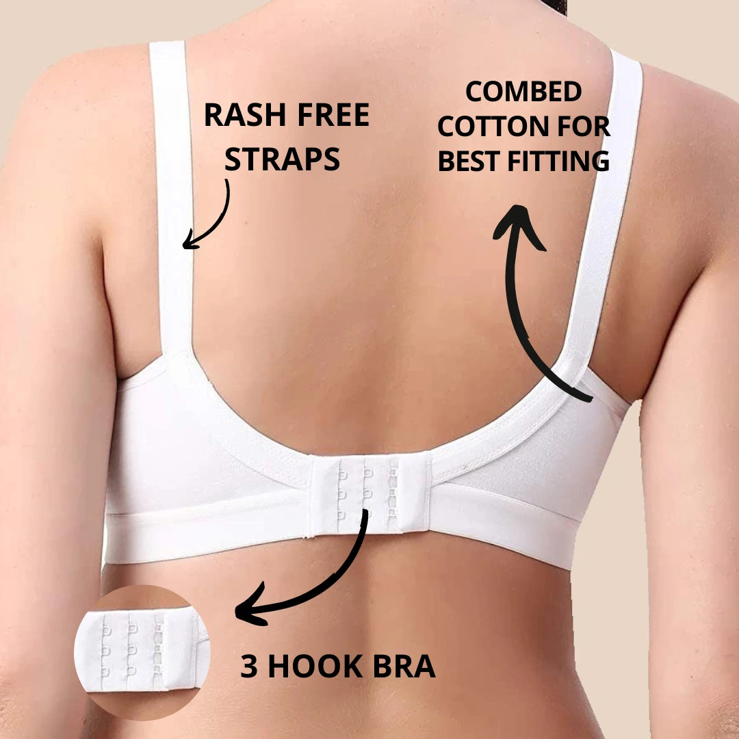 Cotton full-coverage everyday bra Regular straps and back closure