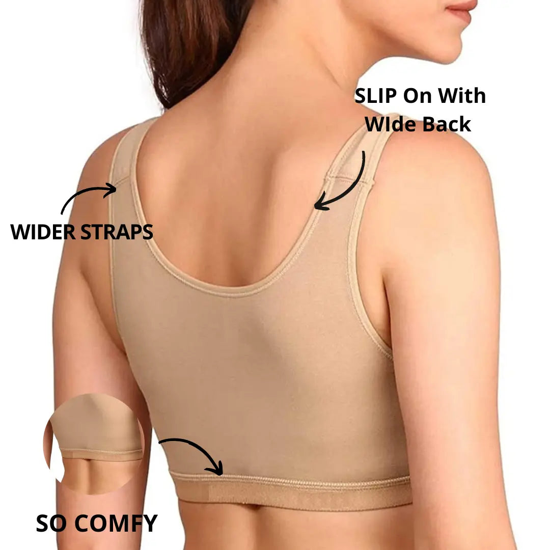 Sports Bra for Girls and Women |Full Coverage | Broad Strap | Non-Padded  |Nude (Pack of 2)