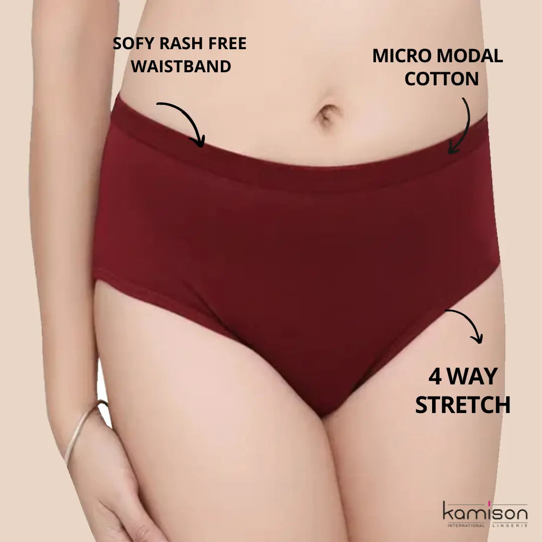 Women's Micro modal cotton Panties 4 way Stretch (Pack of 4