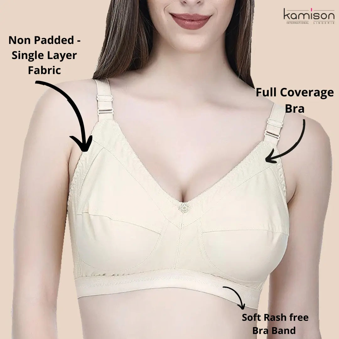 KaLI_store Lingerie Women Women's Full Coverage Bras for Women Seamless  Unpadded Comfortable Unlined Minimizer Bra Blue,M