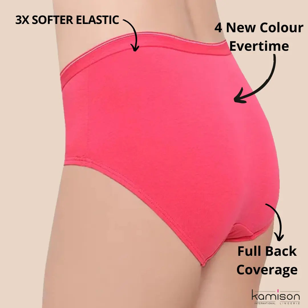 women's cotton red rose modal Underwear for Girls Pack of 6 (Multi