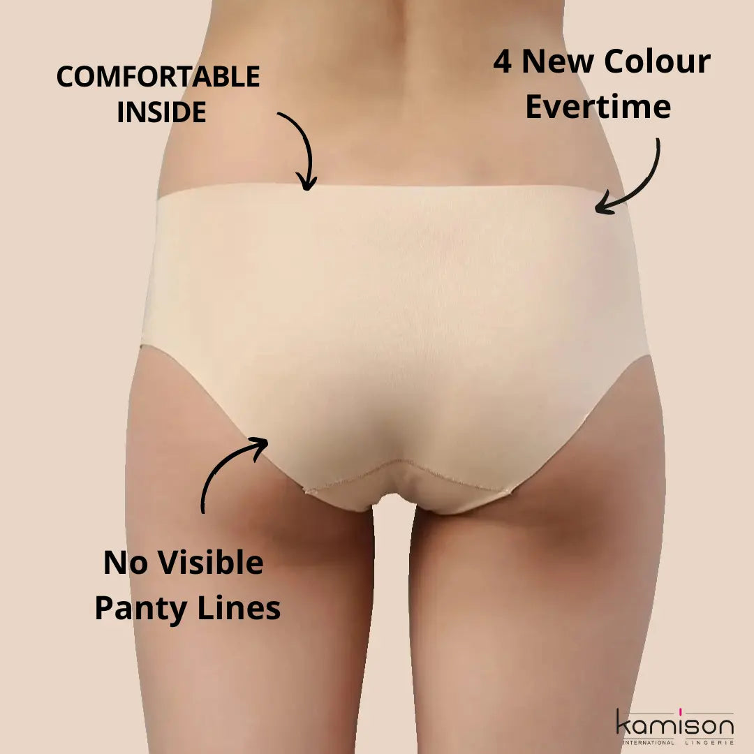 Seamless Panty Cotton Underwear for Girls and Women Combo (Pack of 4) –